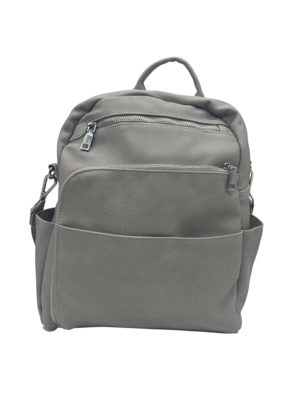 Antik Kraft Grey Faux Leather Backpack